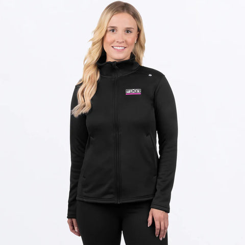 Women's Elevation Tech Zip Up (2025) Black/Fuchsia